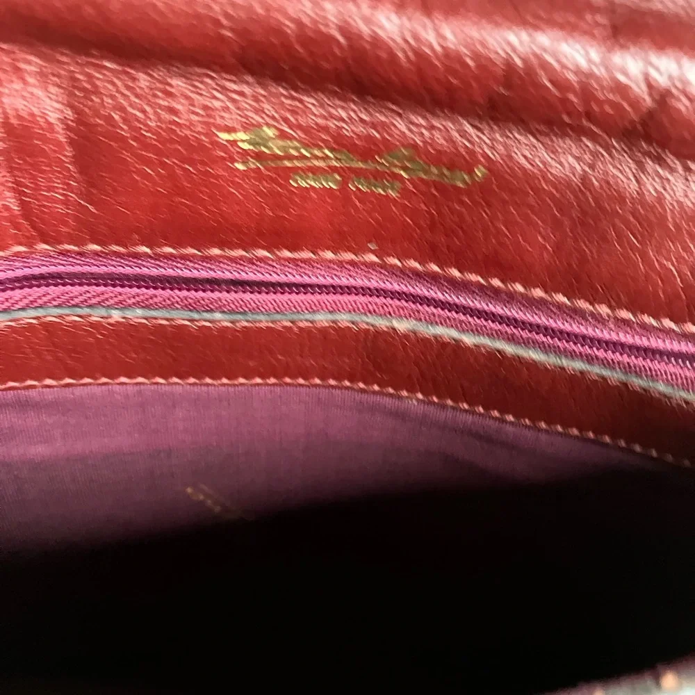 Etienne Aignet Classic Vintage Burgundy Leather Shoulder Bag